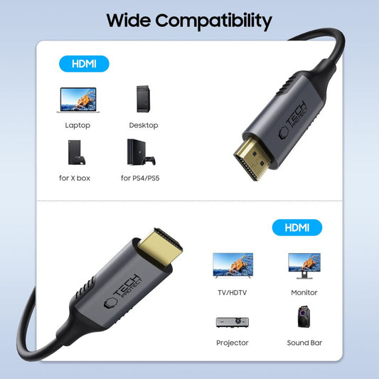 Video Kabel Tech-Protect Ultraboost II, HDMI - HDMI, 8K, 2m, Zwart