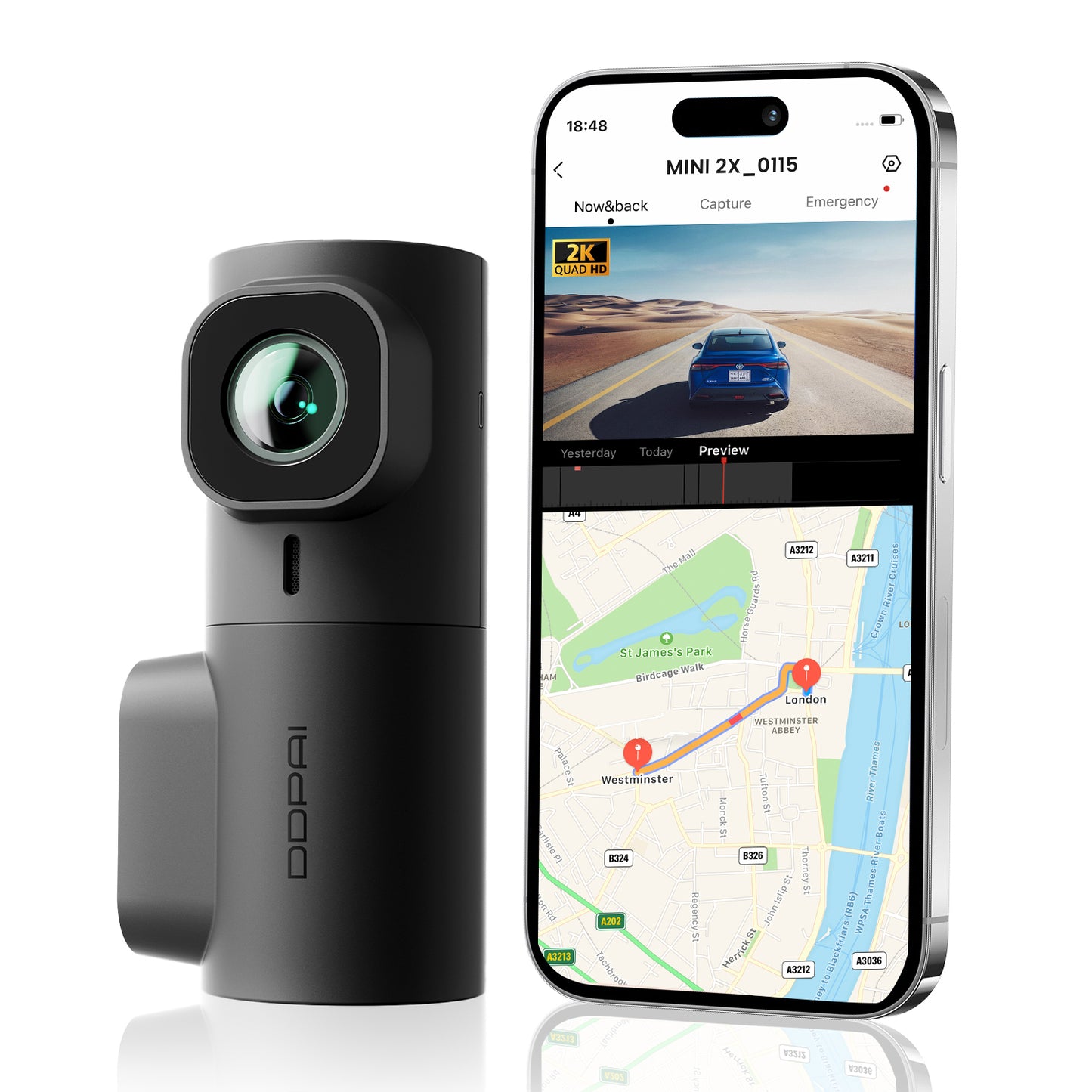 Auto Camera DDPAI MINI2X, 2K, Wi-Fi
