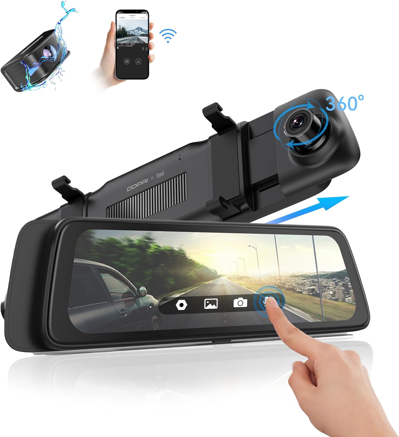 Auto Camera Voor Achter DDPAI mola E3, 2K, Wi-Fi