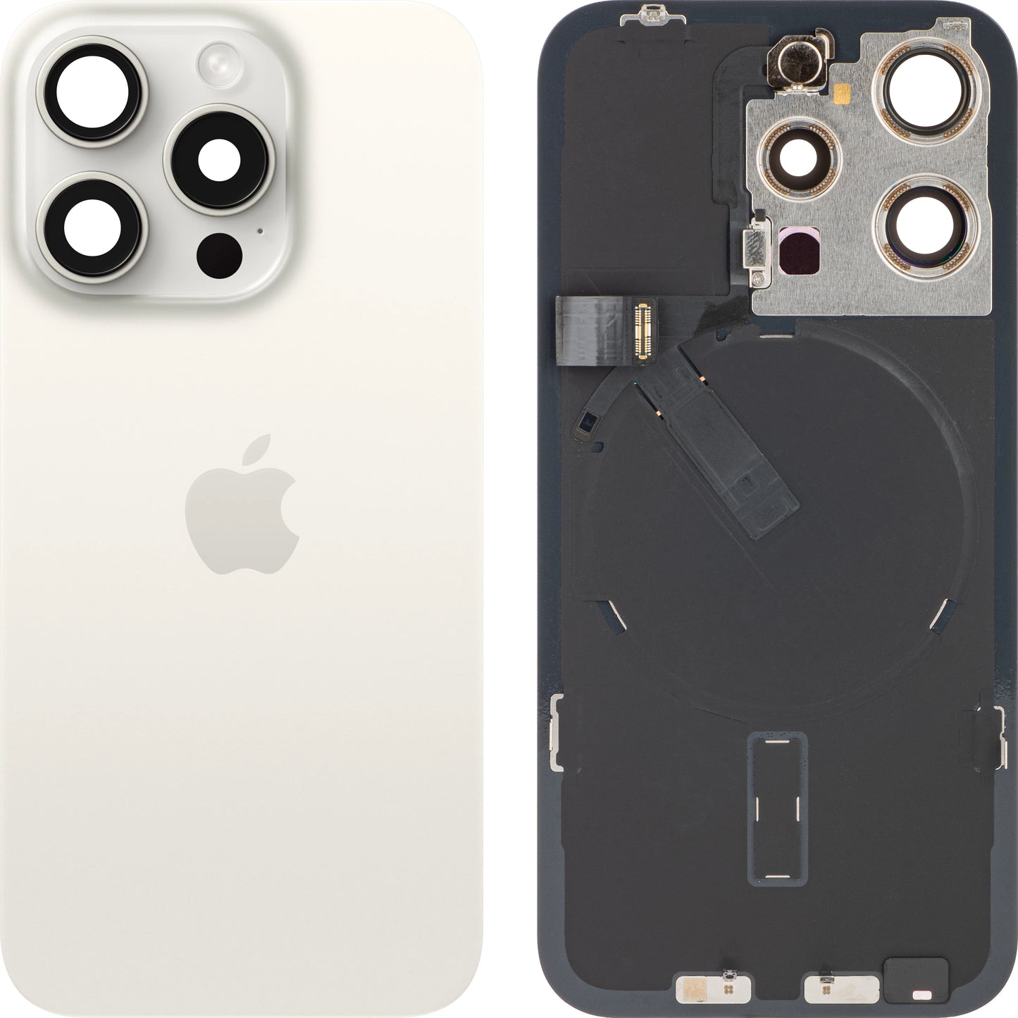 Apple iPhone 15 Pro Batterijdeksel, Wit (Wit Titanium), Swap