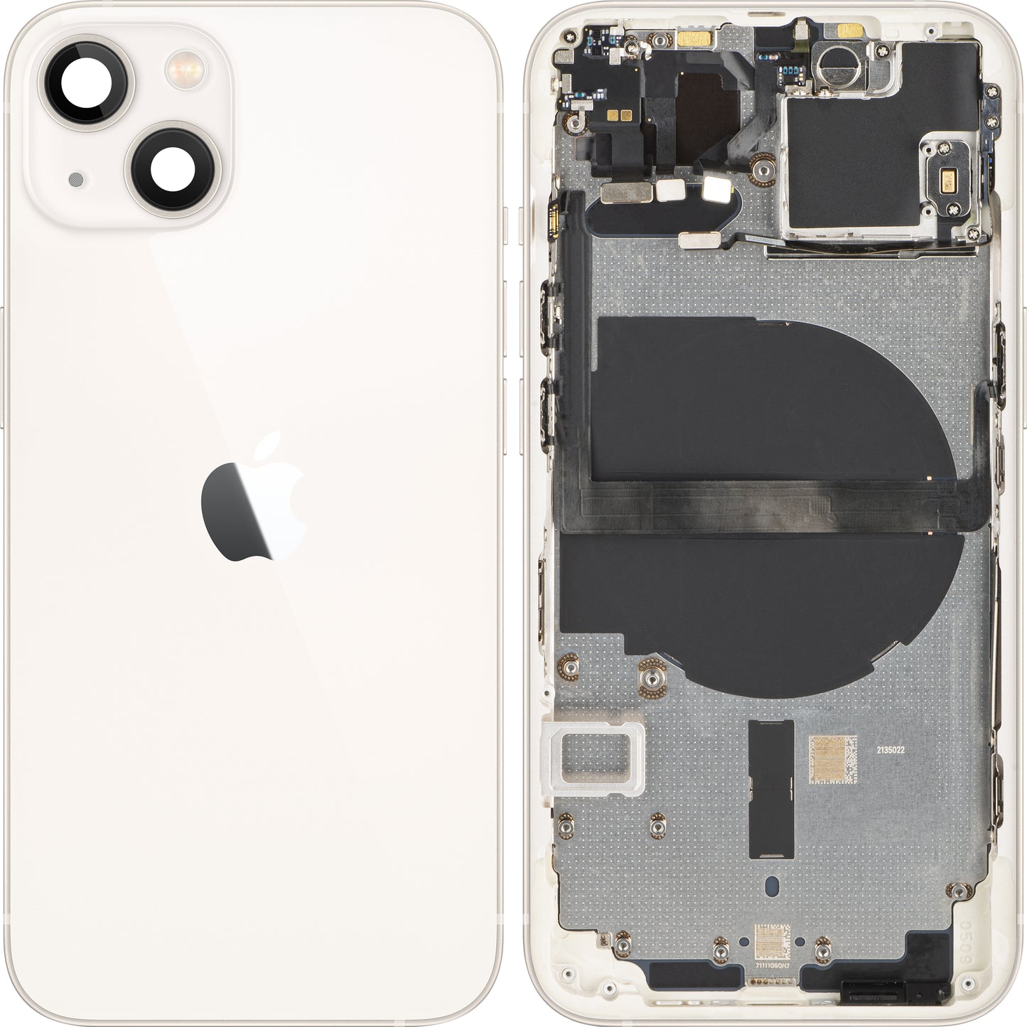 Apple iPhone 13 mini Batterijdeksel, Met Half Hoesje, Wit (Starlight), Swap