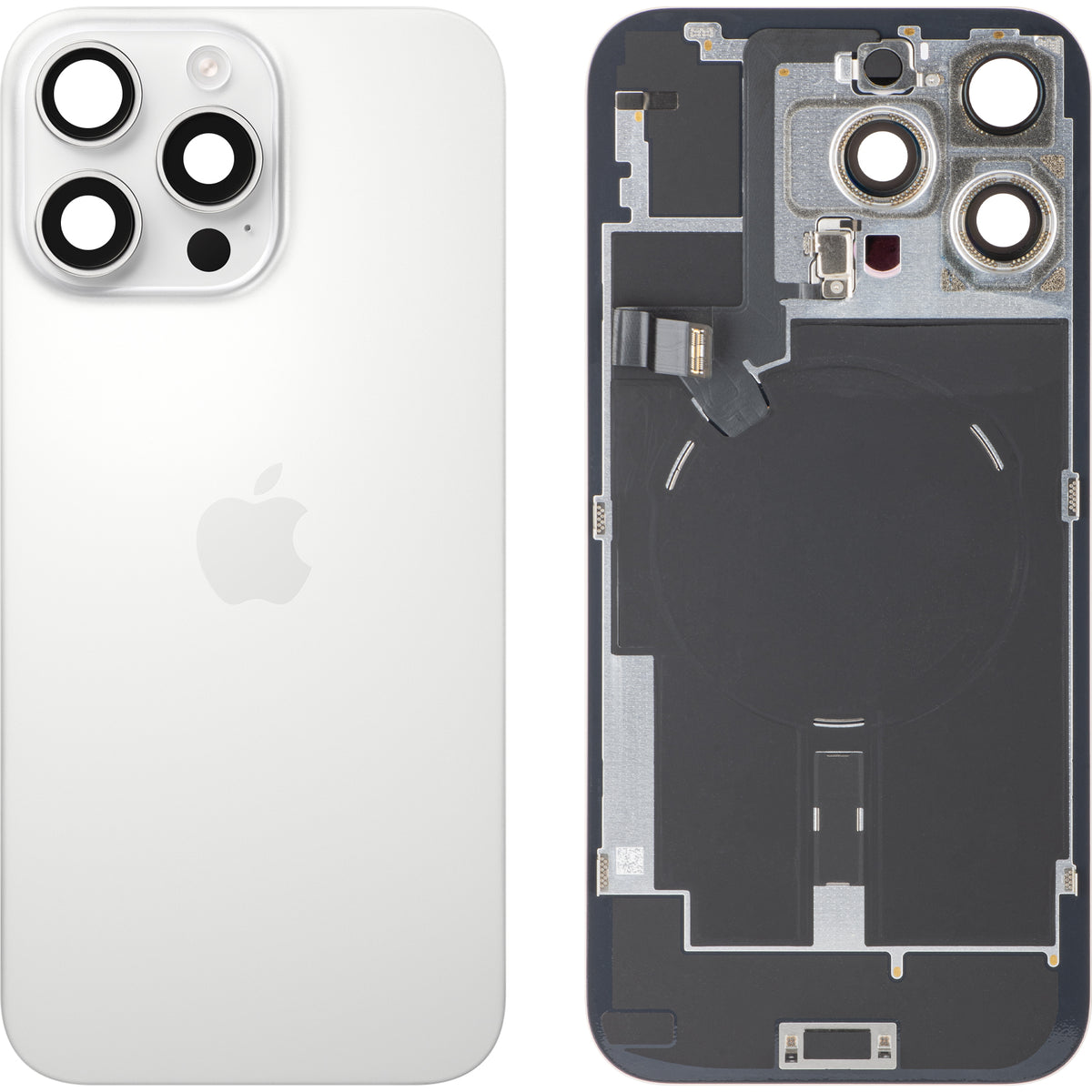 Batterijklep Apple iPhone 16 Pro Max, Wit (White Titanium), Premium Swap