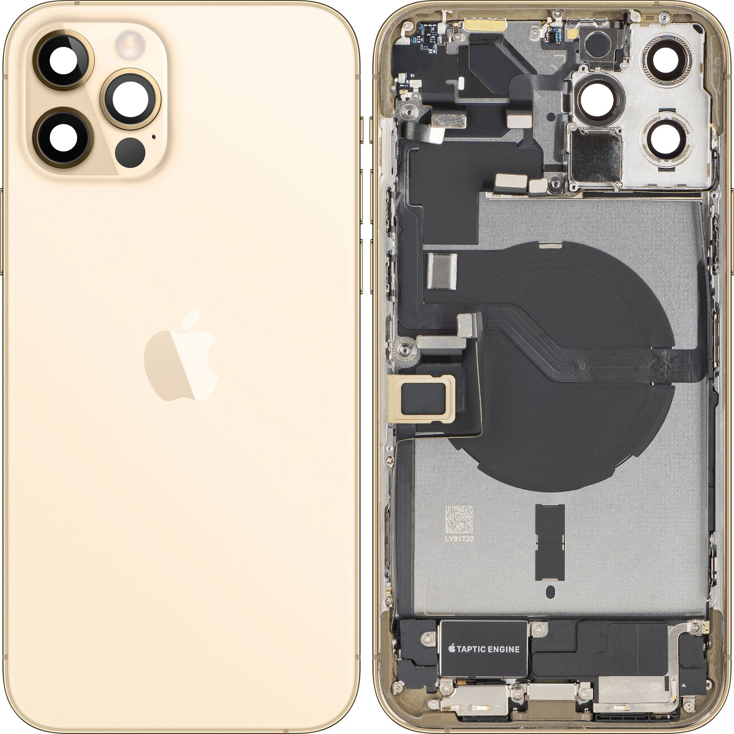 Batterijdeksel Apple iPhone 12 Pro Max, Met Middenbehuizing, Volledige Onderdelen, Goud, Swap
