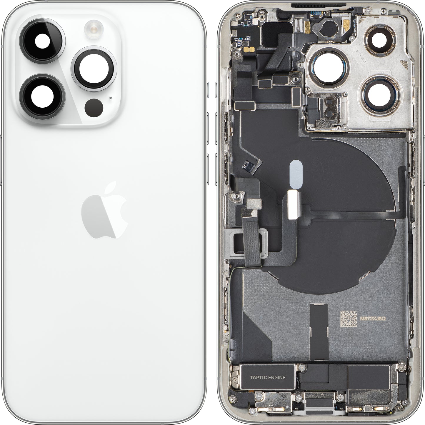 Batterijdeksel Apple iPhone 14 Pro, Met Middenbehuizing, Volledige Onderdelen, Zilver, Swap