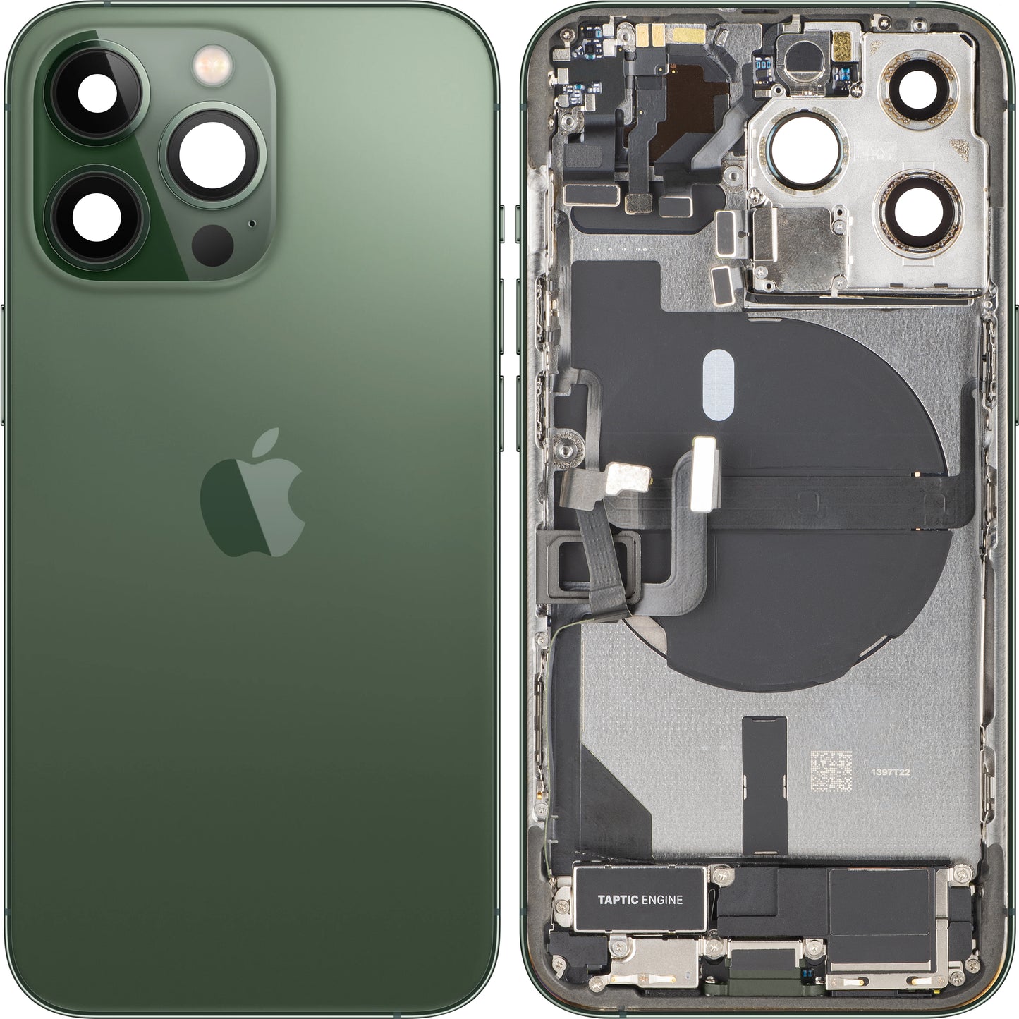 Batterijdeksel Apple iPhone 13 Pro, Met Middenbehuizing, Volledige Onderdelen, Groen (Alpine Green), Swap
