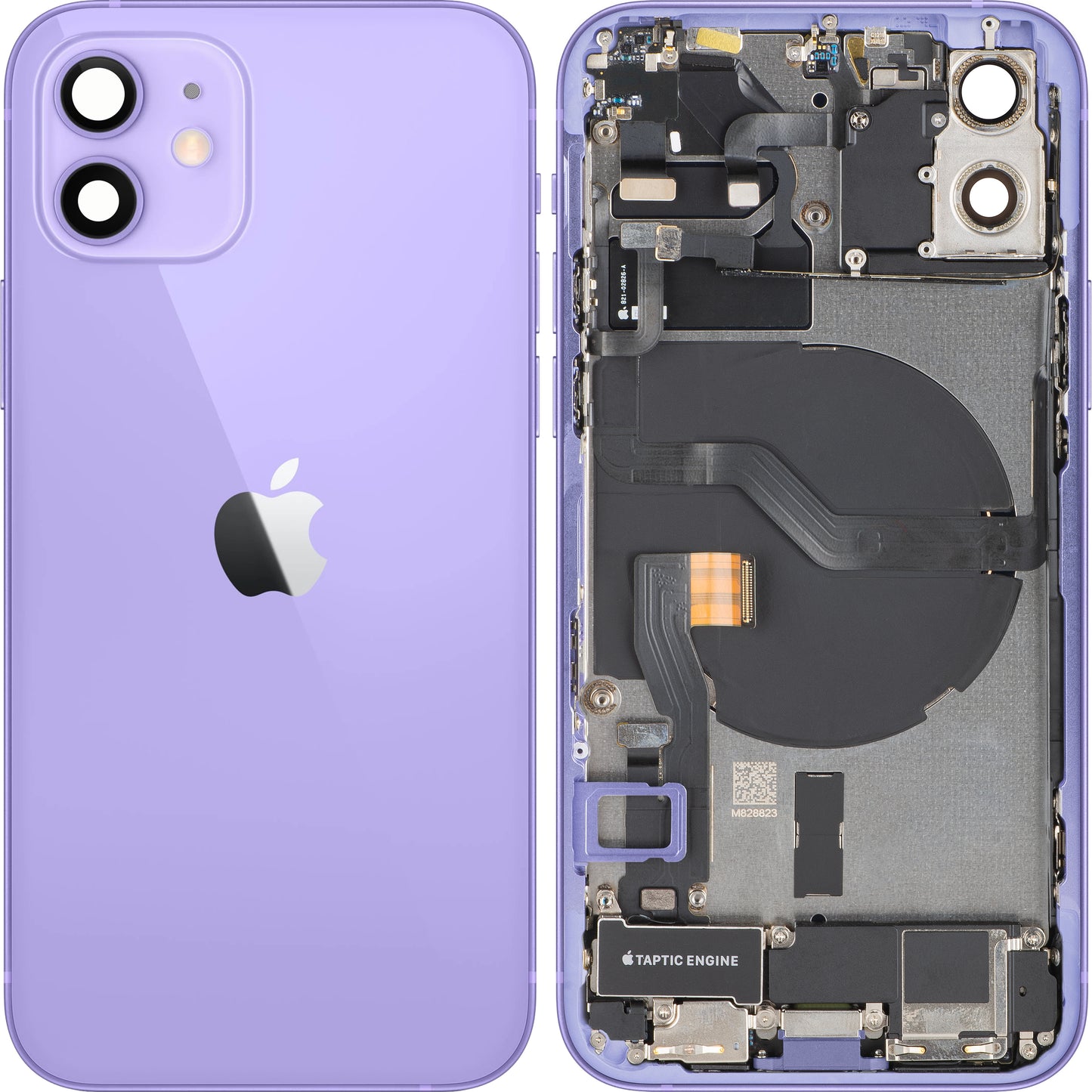 Batterijdeksel Apple iPhone 12, Met Middenbehuizing, Volledige Onderdelen, Paars, Swap