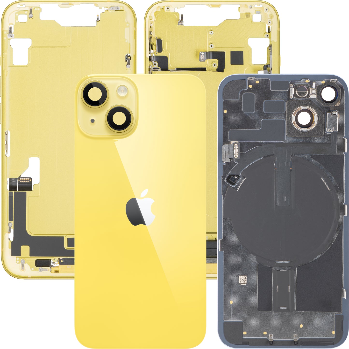 Apple iPhone 14 Battery Cover, With Middle Frame, Full Parts, Yellow, Swap