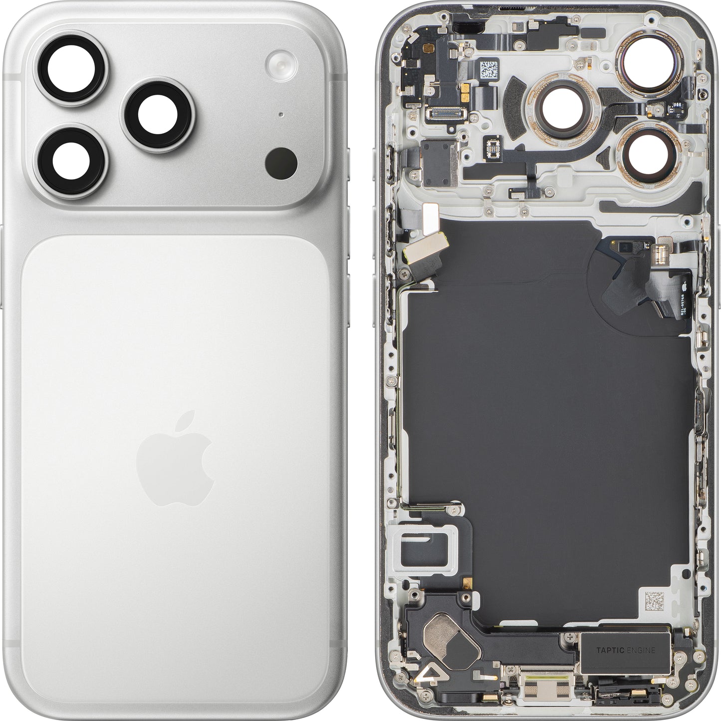 Batterijdeksel Apple iPhone 17 Pro, Met Middenbehuizing, Volledige Onderdelen, Zilver, Swap