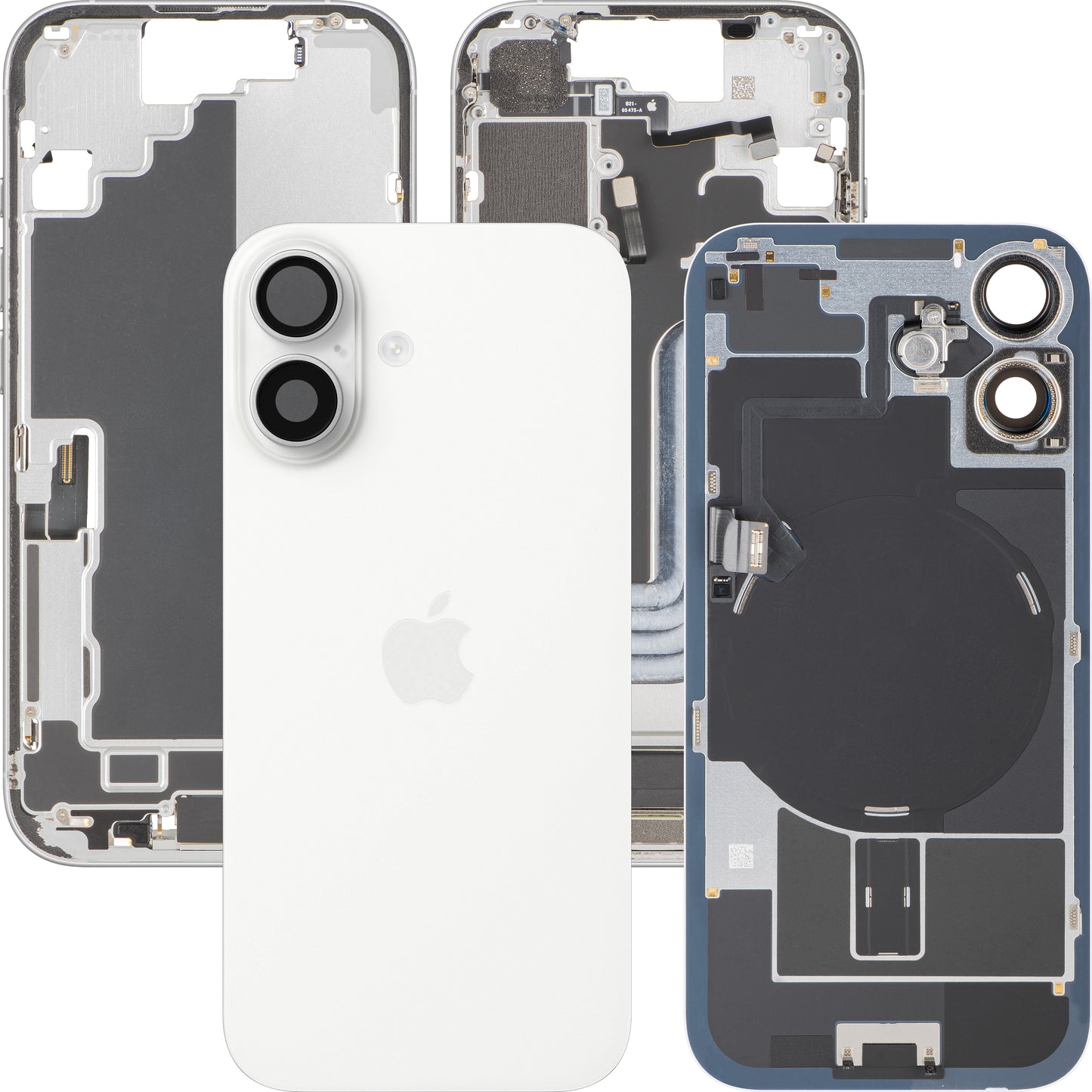 Apple iPhone 17 Batterij Cover, Met Middenframe, Volledige Onderdelen, Wit, Swap