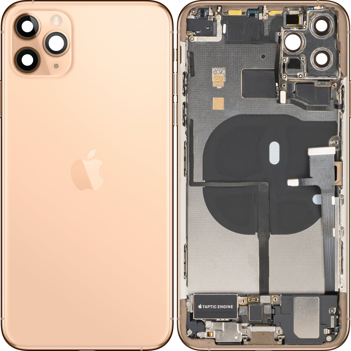 Batterijklep Apple iPhone 11 Pro Max, Met Middenbehuizing, Complete Onderdelen, Goud (Matte Gold), Premium Swap