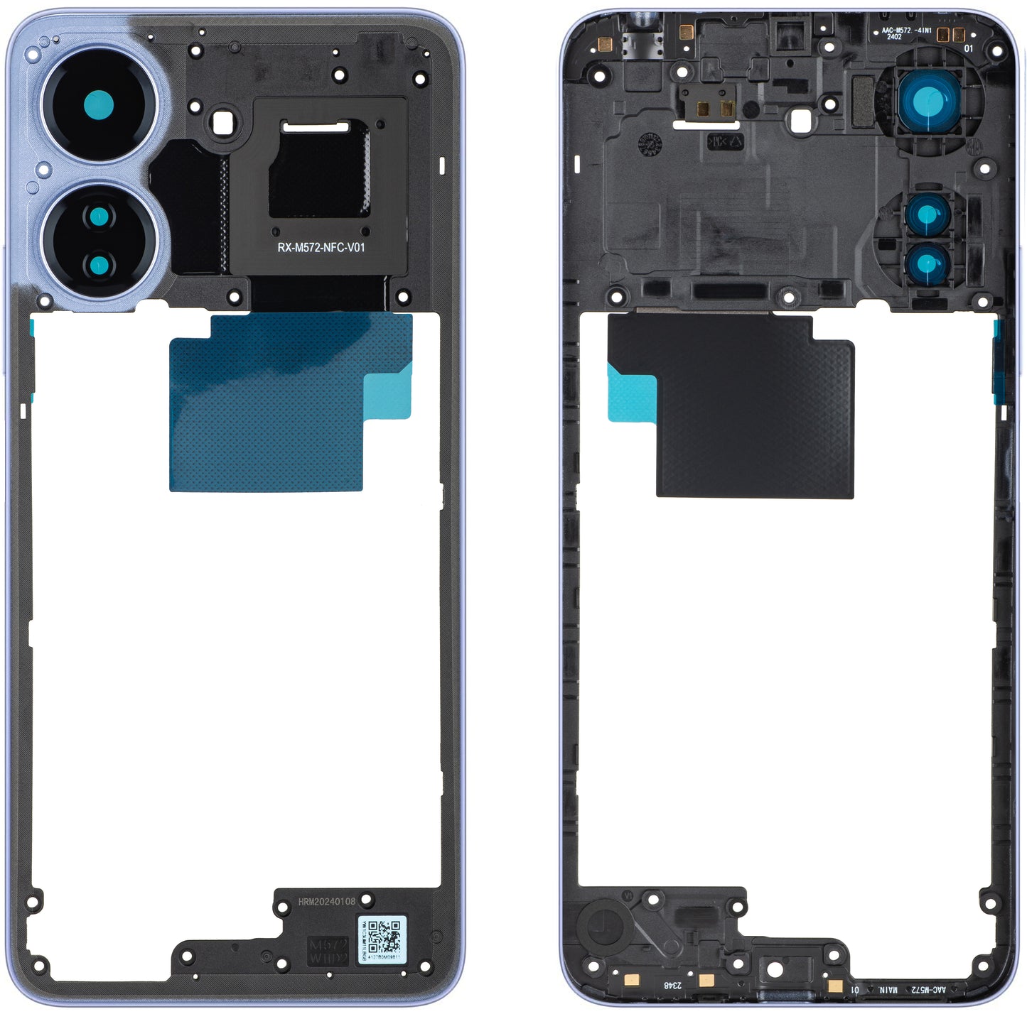 Middenbehuizing Xiaomi Poco C65, Paars, Service Pack 560003C3UP00