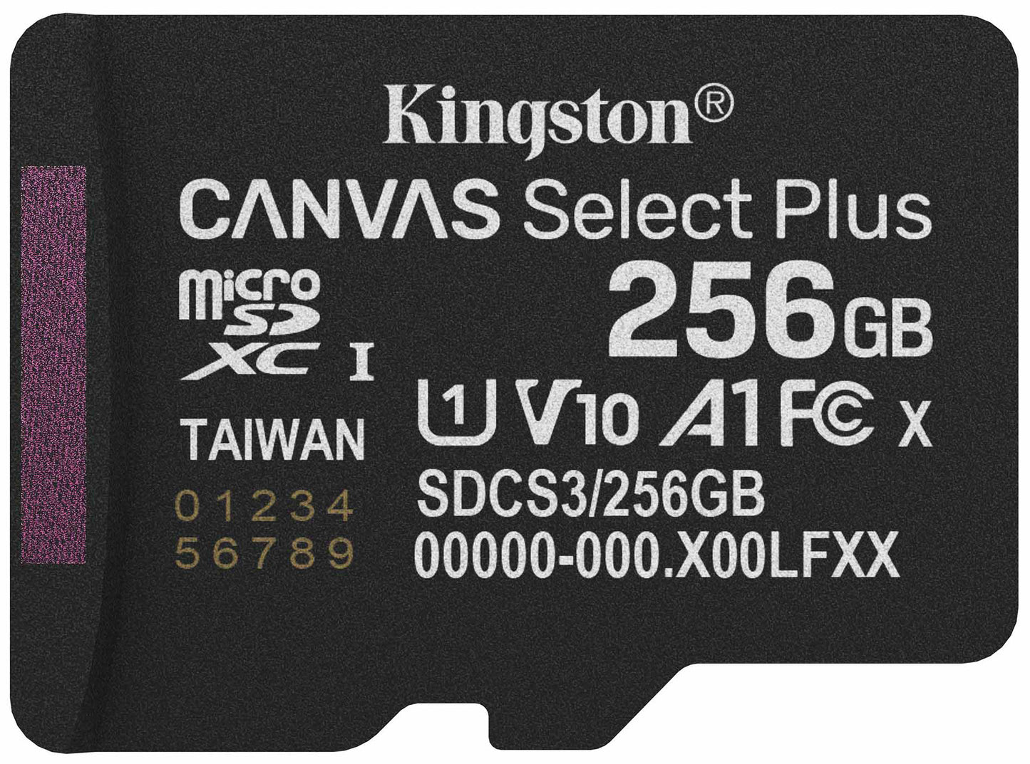 Kingston Canvas Select Plus Android A1 microSDXC Geheugenkaart, 256Gb, Klasse 10 / UHS-1 U1 SDCS3/256GBSP