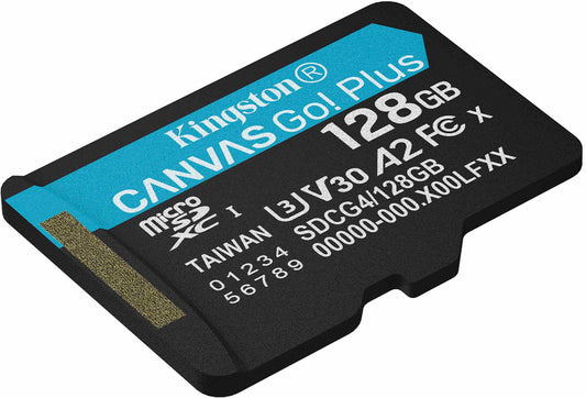Kingston Canvas Go Plus Android A2 microSDXC Geheugenkaart, 128Gb, Klasse 10 / UHS-1 U3 SDCG4/128GBSP