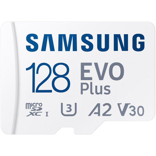 Geheugenkaart microSDXC Samsung Evo Plus, 128Gb, Klasse 10 / UHS-1 U3, Met Adapter MB-MC128SA/EU MB-MC128SA/EU