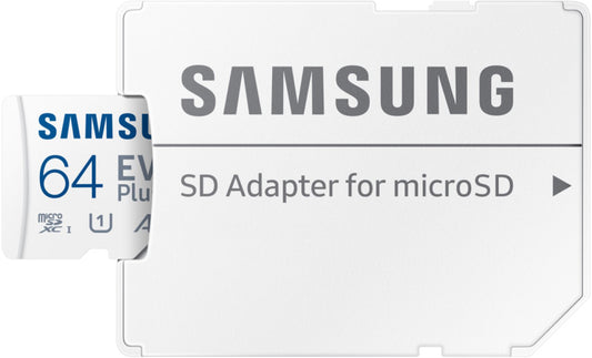 Geheugenkaart microSDXC Samsung Evo Plus, 64Gb, Klasse 10 / UHS-1 U1, Met Adapter MB-MC64SA/EU