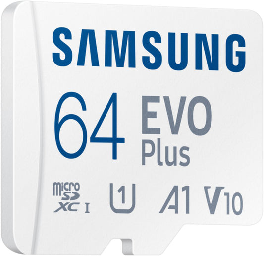 Geheugenkaart microSDXC Samsung Evo Plus, 64Gb, Klasse 10 / UHS-1 U1, Met Adapter MB-MC64SA/EU
