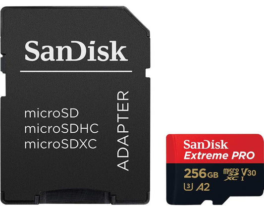 Geheugenkaart microSDXC SanDisk Extreme Pro, 256Gb, Klasse 10 / UHS-1 U3, Met Adapter SDSQXCD-256G-GN6MA