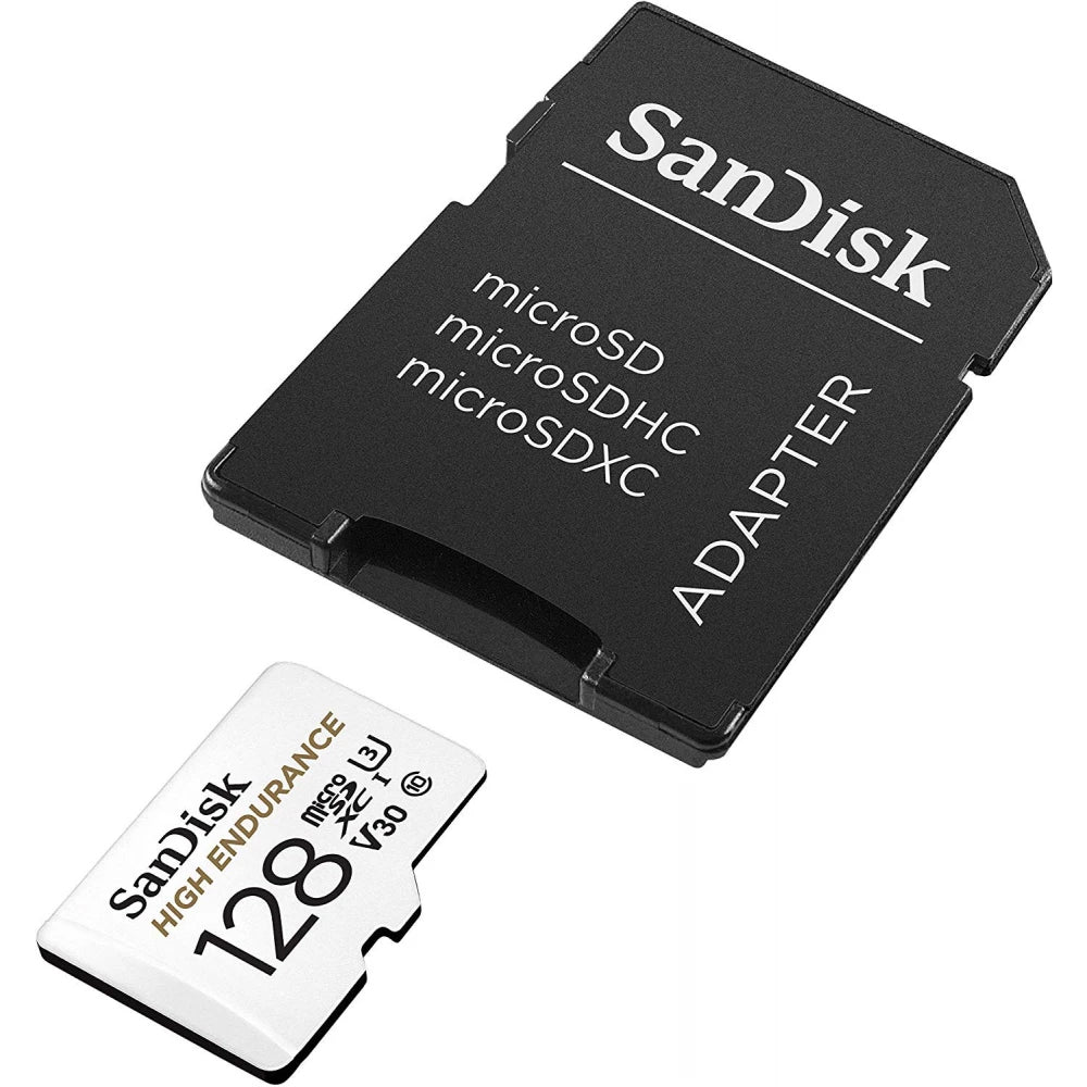 SanDisk High Endurance microSDXC Geheugenkaart, 128Gb, Klasse 10 / UHS-1 U3, Met Adapter SDSQQNR-128G-GN6IA
