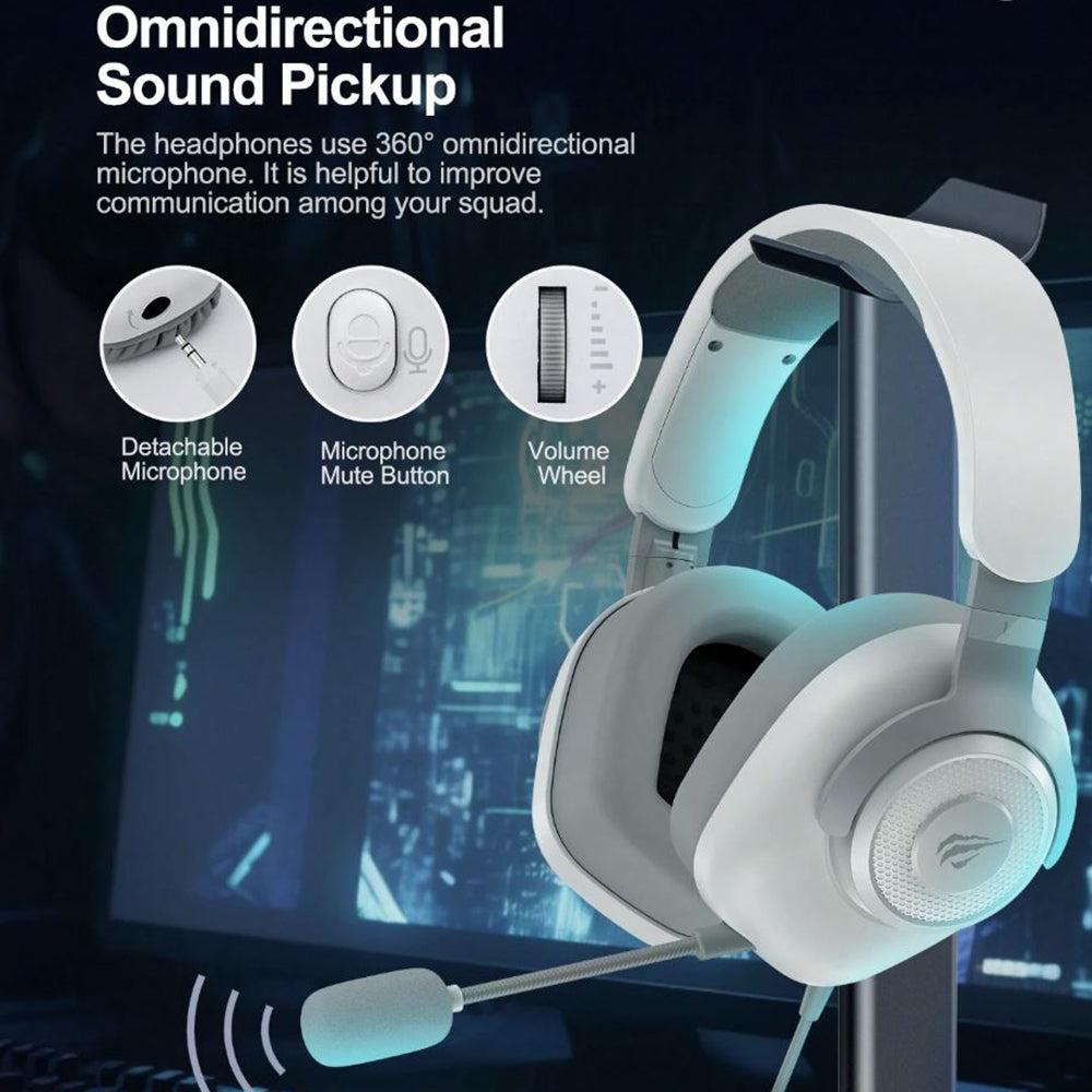HAVIT H2230U USB Gaming Headset, 1.8m, White
