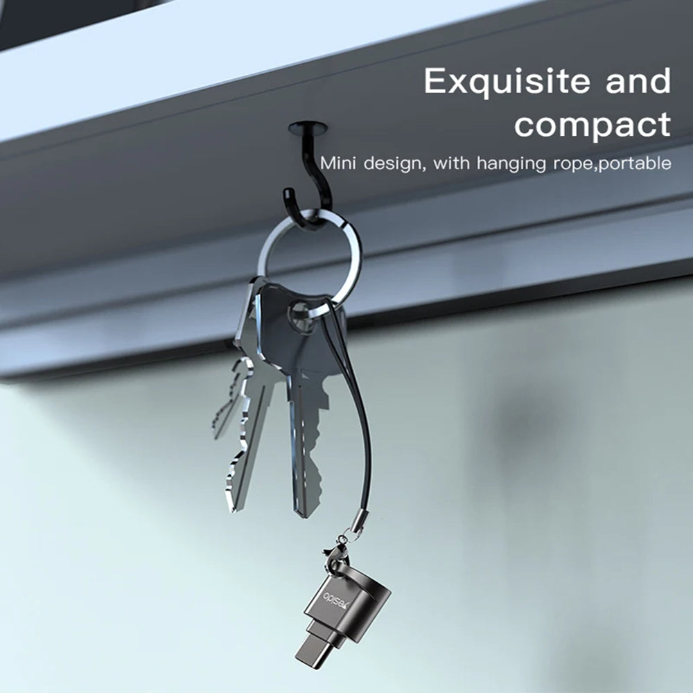 USB-C Kaartlezer Yesido GS19, microSD, Grijs