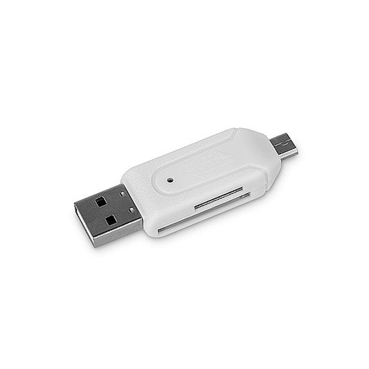 USB / microUSB-kaartlezer Forever, SD - microSD, Wit