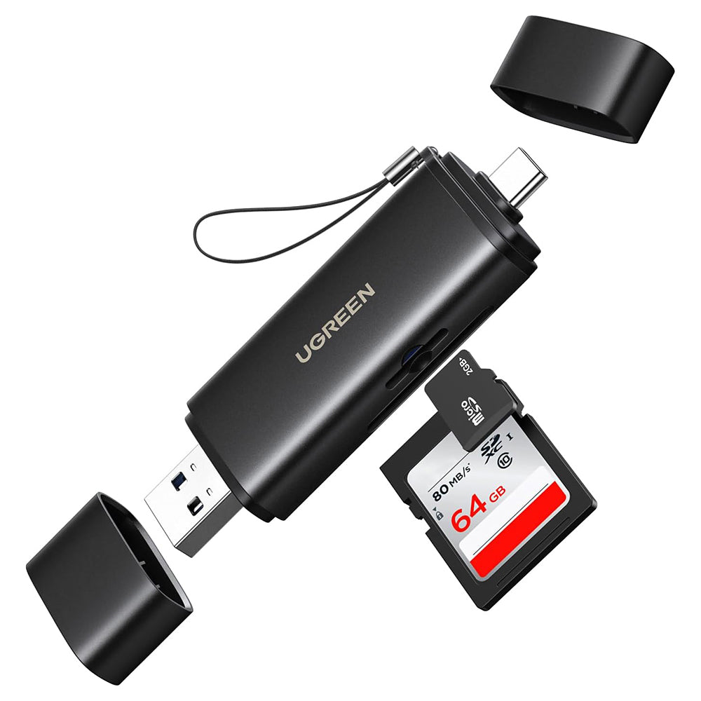 Kaartlezer USB / USB-C UGREEN CM803 (65024), SD - microSD, Zwart