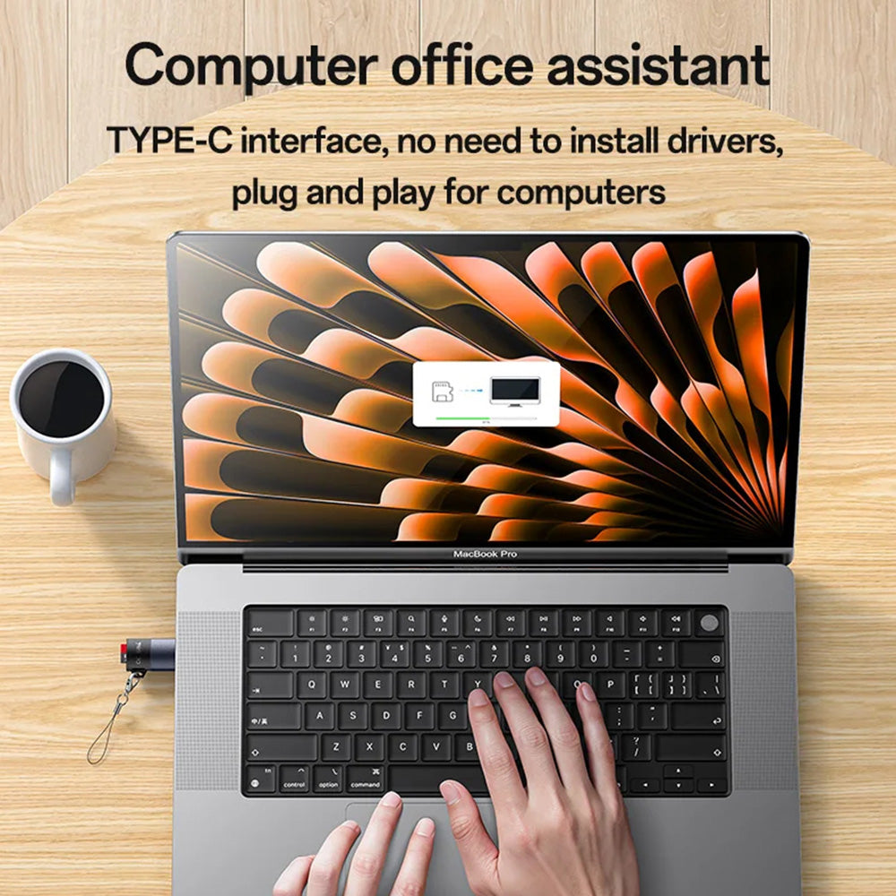 USB-C Kaartlezer Yesido GS37, microSD, Zwart