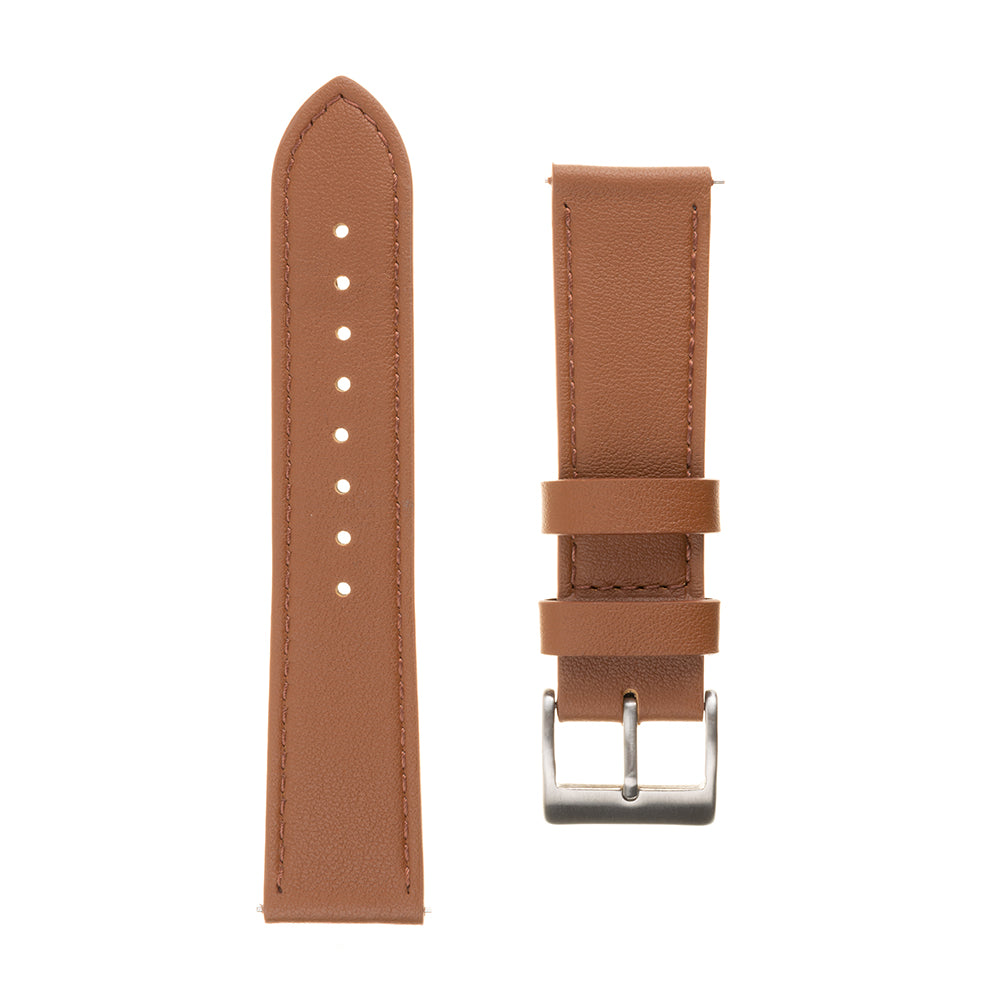 Fixed Leather band voor Samsung Galaxy Watch / Huawei Watch Series, 20mm, Bruin
