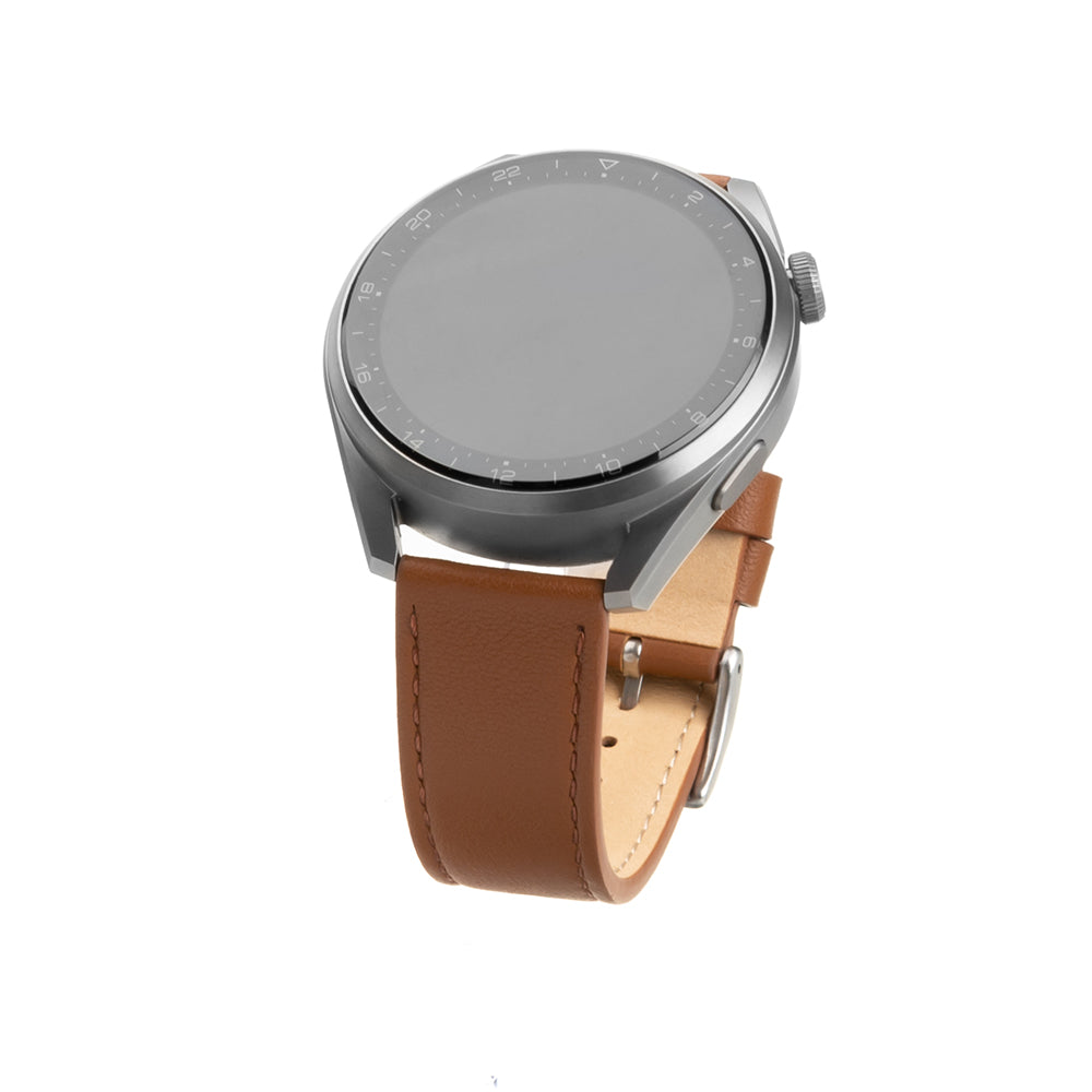 Fixed Leather band voor Samsung Galaxy Watch / Huawei Watch Series, 20mm, Bruin