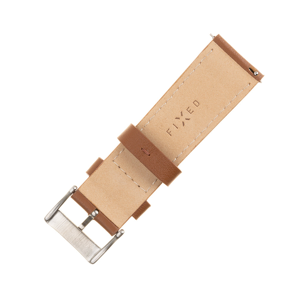 Fixed Leather band voor Samsung Galaxy Watch / Huawei Watch Series, 20mm, Bruin