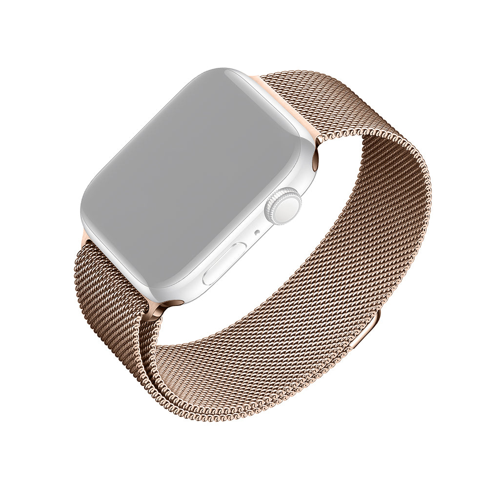 Fixed Mesh band voor Apple Watch 42mm / 41mm / 40mm / 38mm Series, Rosé Goud