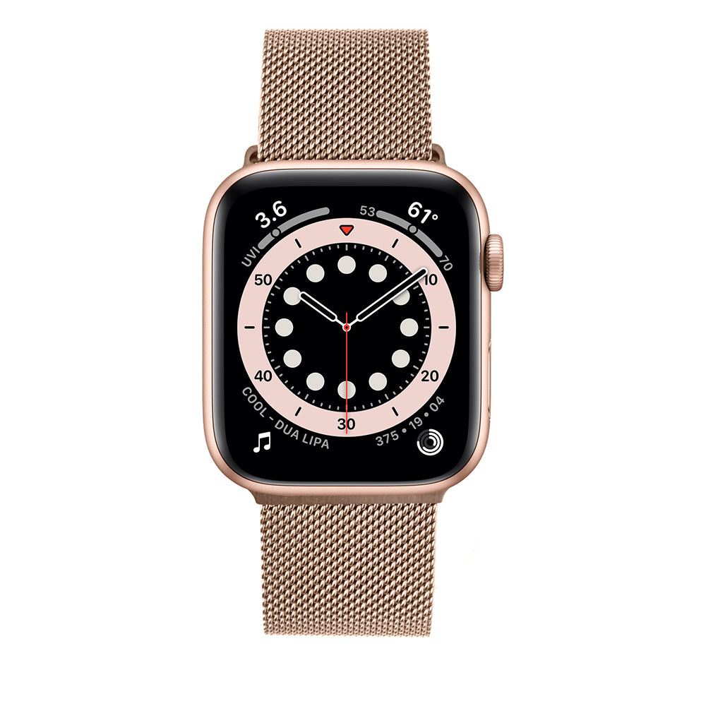 Fixed Mesh band voor Apple Watch 42mm / 41mm / 40mm / 38mm Series, Rosé Goud