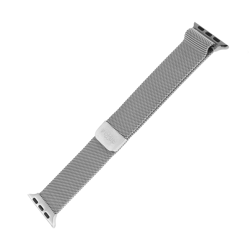 Fixed Mesh band voor Apple Watch 49mm / 46mm / 45mm / 44mm / 42mm Series, Zilverkleurig