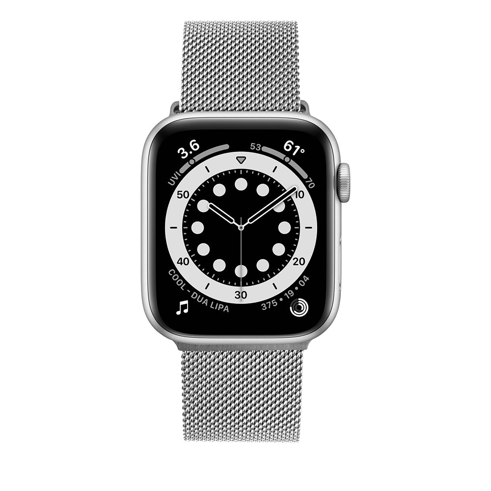 Fixed Mesh band voor Apple Watch 49mm / 46mm / 45mm / 44mm / 42mm Series, Zilverkleurig