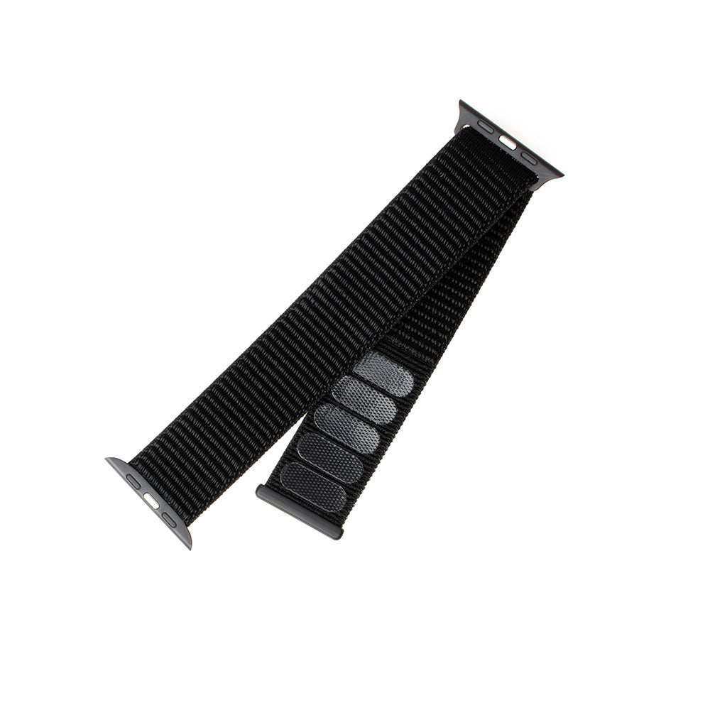 Fixed Nylon Band voor Apple Watch 49mm / 46mm / 45mm / 44mm / 42mm Series, Zwart