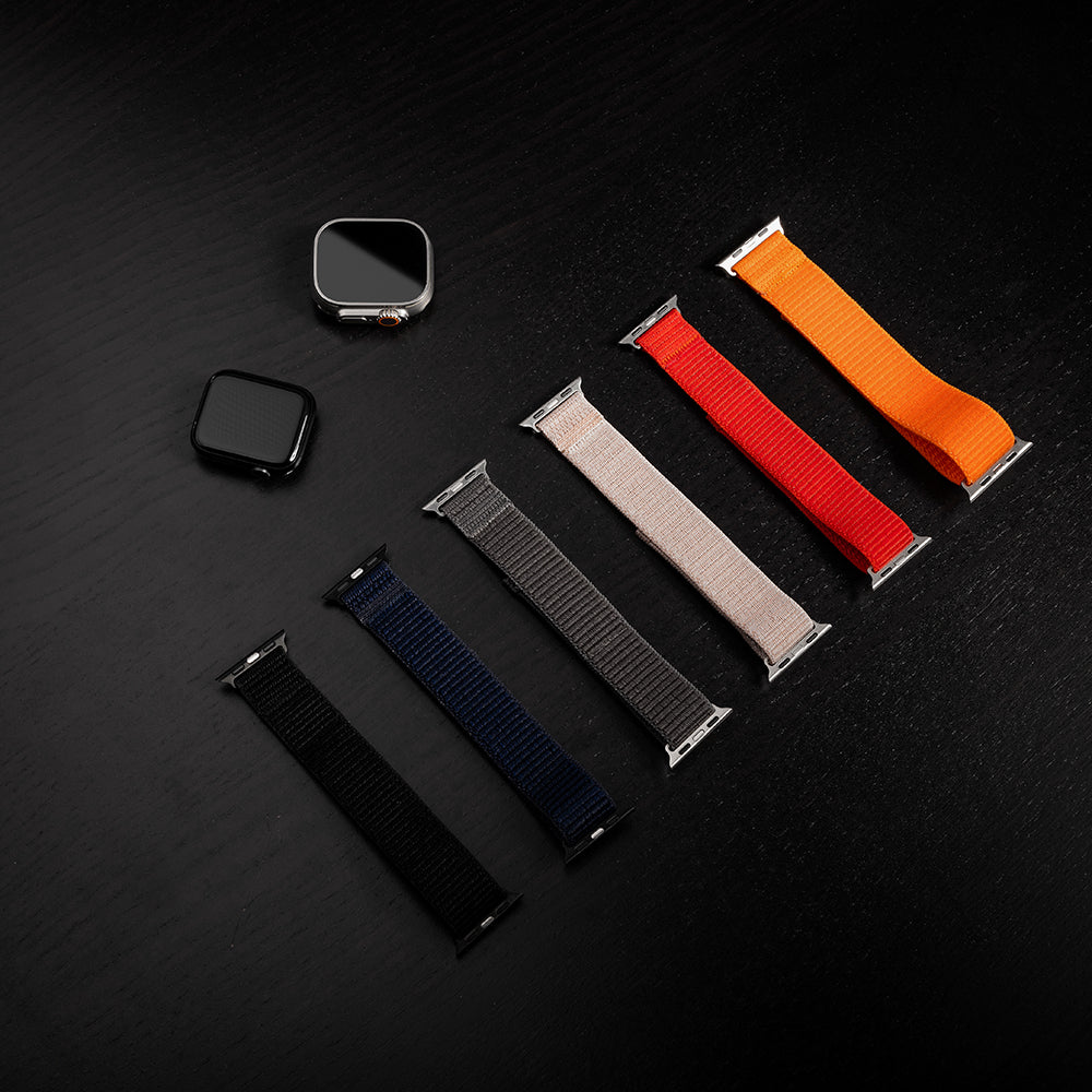 Fixed Nylon Sporty band voor Apple Watch 49mm / 46mm / 45mm / 44mm / 42mm Series, Donkerblauw