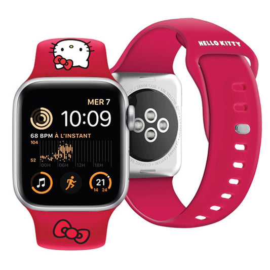 Hello Kitty Siliconen Kitty Head Band voor Apple Watch 42mm / 41mm / 40mm / 38mm Series, Roze