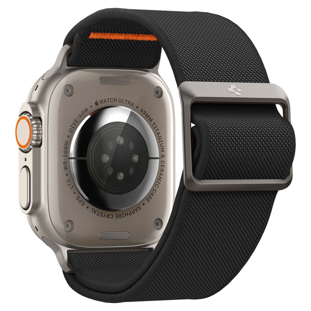 Spigen Fit Lite Ultra band voor Apple Watch 49mm / 46mm / 45mm / 44mm / 42mm Series, Zwart AMP05983