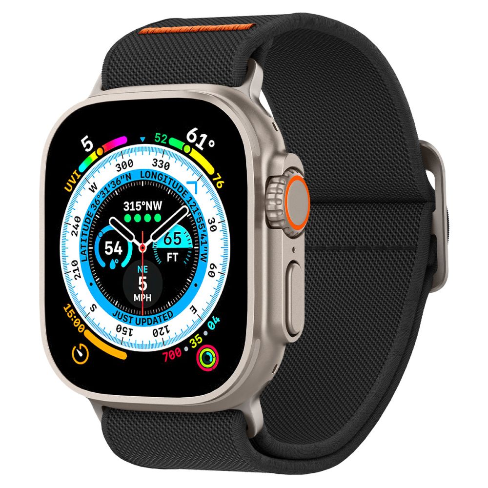 Spigen Fit Lite Ultra band voor Apple Watch 49mm / 46mm / 45mm / 44mm / 42mm Series, Zwart AMP05983