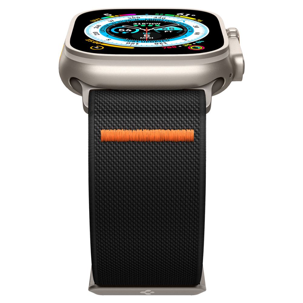 Spigen Fit Lite Ultra band voor Apple Watch 49mm / 46mm / 45mm / 44mm / 42mm Series, Zwart AMP05983