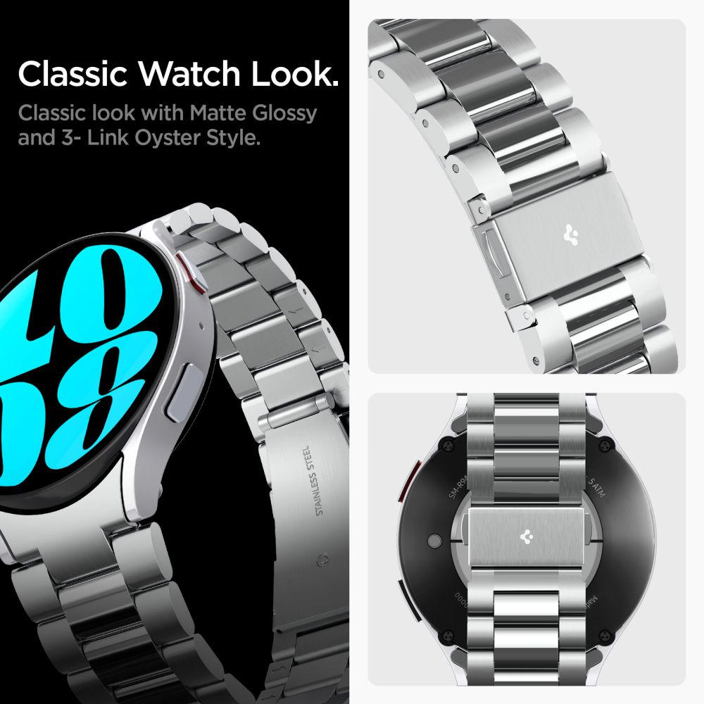 Spigen Modern Fit band voor Samsung Galaxy Watch6 44mm, Zilver AMP06498