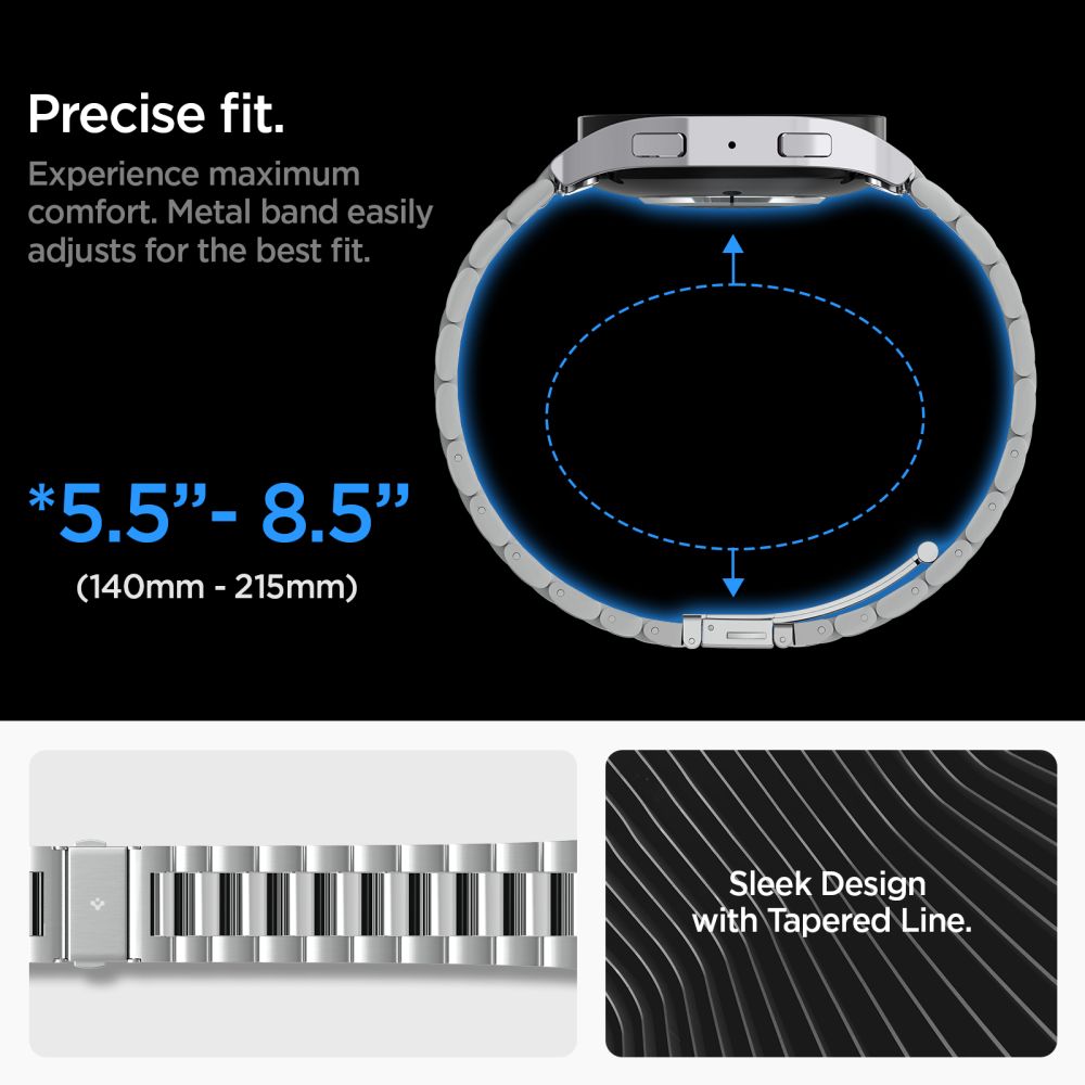 Spigen Modern Fit band voor Samsung Galaxy Watch6 44mm, Zilver AMP06498