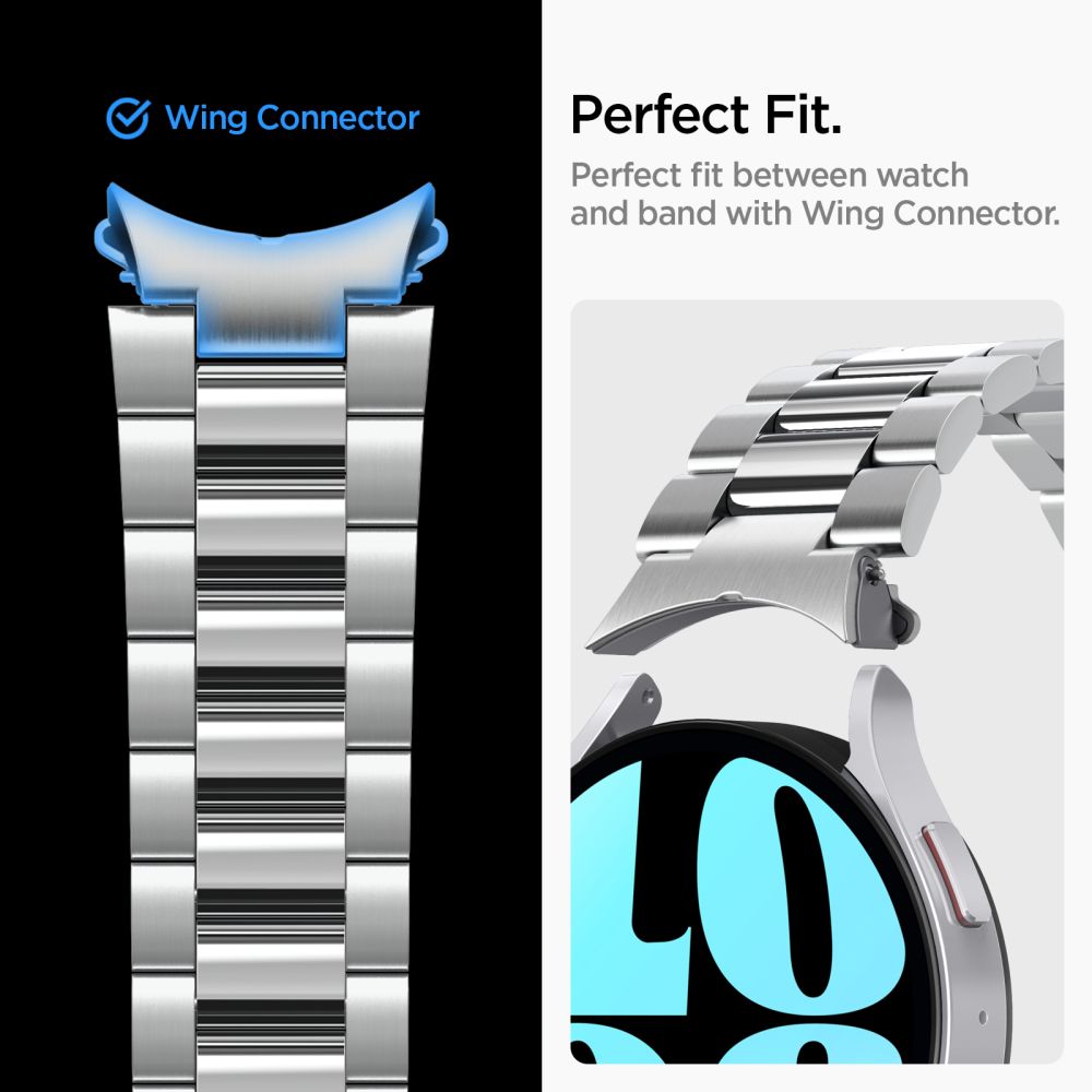 Spigen Modern Fit band voor Samsung Galaxy Watch6 44mm, Zilver AMP06498
