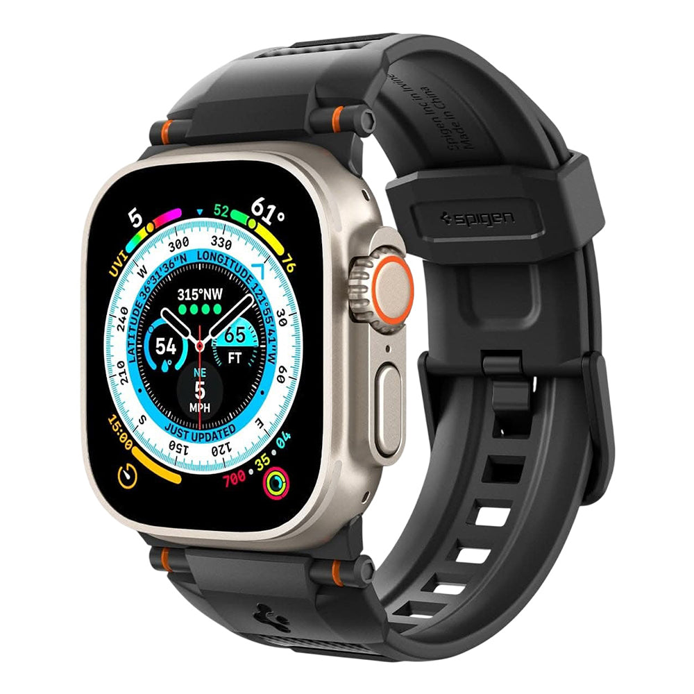 Spigen Rugged-bandje voor Apple Watch 49 mm / 46 mm / 45 mm / 44 mm Series, matzwart AMP02854