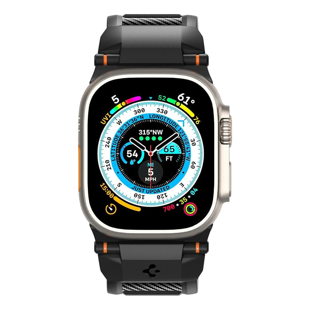 Spigen Rugged-bandje voor Apple Watch 49 mm / 46 mm / 45 mm / 44 mm Series, matzwart AMP02854
