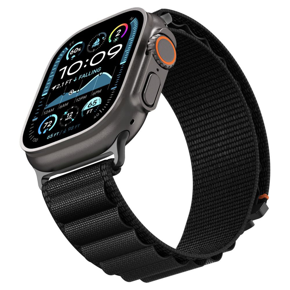 Spigen WBF1 band voor Apple Watch 49mm / 46mm / 45mm / 44mm Series, Zwart AMP10144