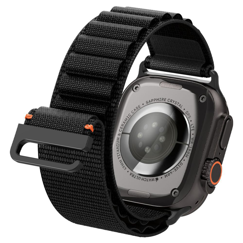 Spigen WBF1 band voor Apple Watch 49mm / 46mm / 45mm / 44mm Series, Zwart AMP10144