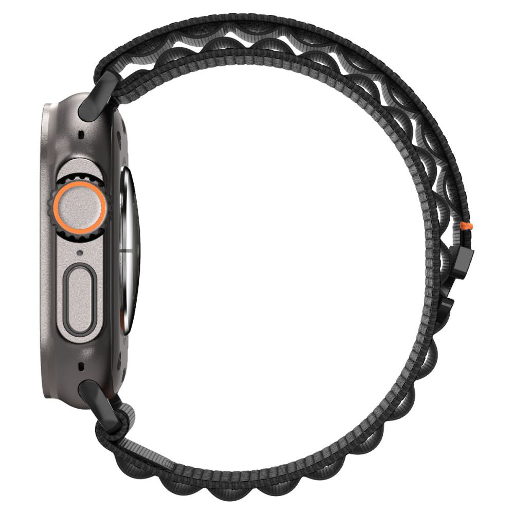 Spigen WBF1 band voor Apple Watch 49mm / 46mm / 45mm / 44mm Series, Zwart AMP10144