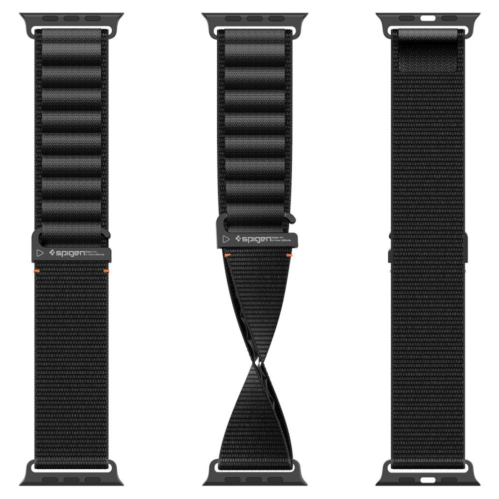 Spigen WBF1 band voor Apple Watch 49mm / 46mm / 45mm / 44mm Series, Zwart AMP10144