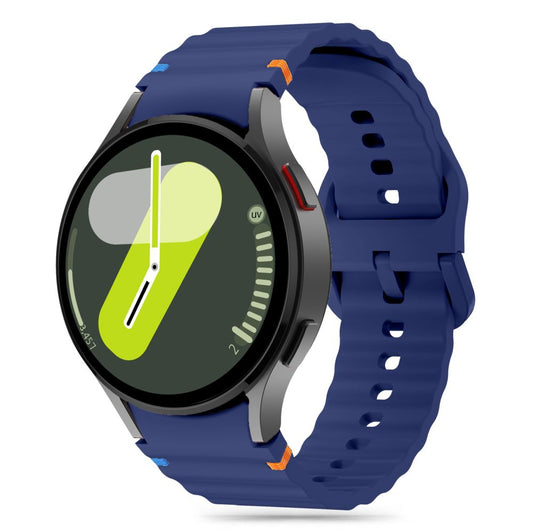 Tech-Protect Silicone Sportbandje voor Samsung Galaxy Watch7 / Watch FE / Watch6 / Watch5 / Watch4-serie, marineblauw